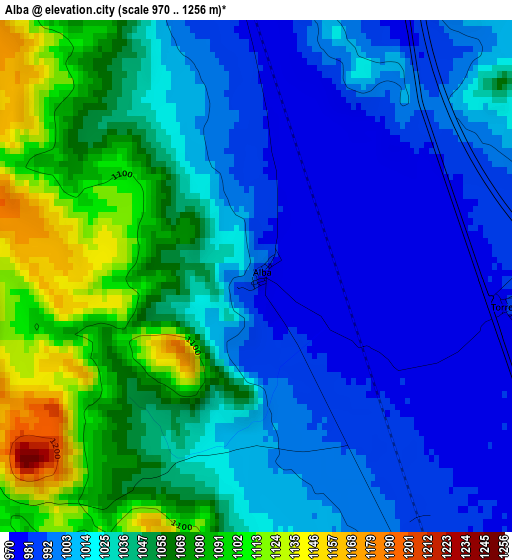 Alba elevation map