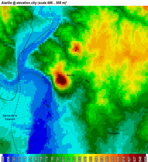 Alarilla elevation map