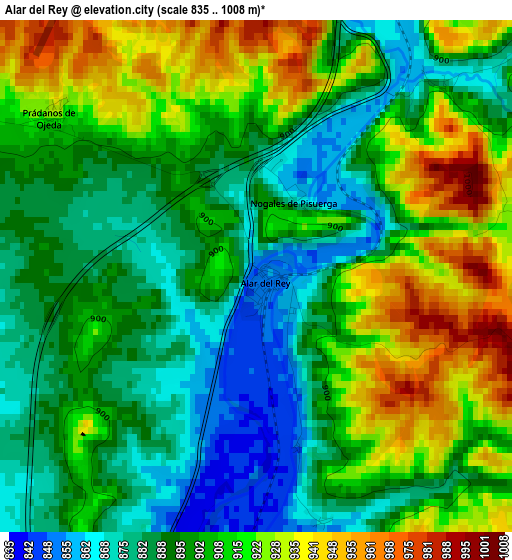 Alar del Rey elevation map