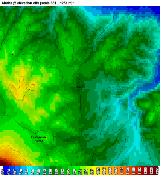 Alarba elevation map