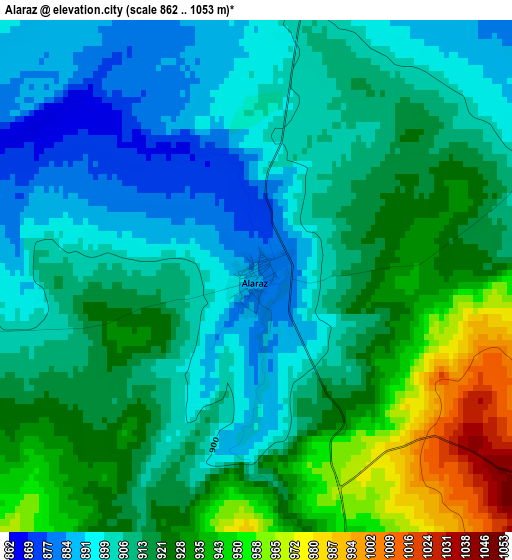 Alaraz elevation map