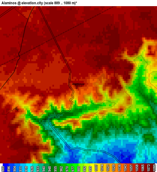 Alaminos elevation map