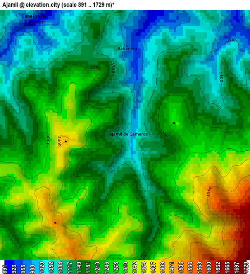 Ajamil elevation map