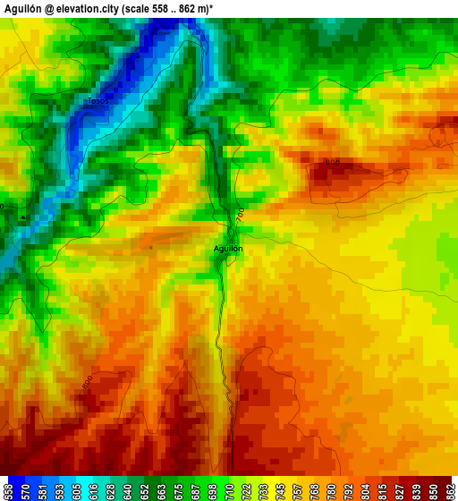 Aguilón elevation map