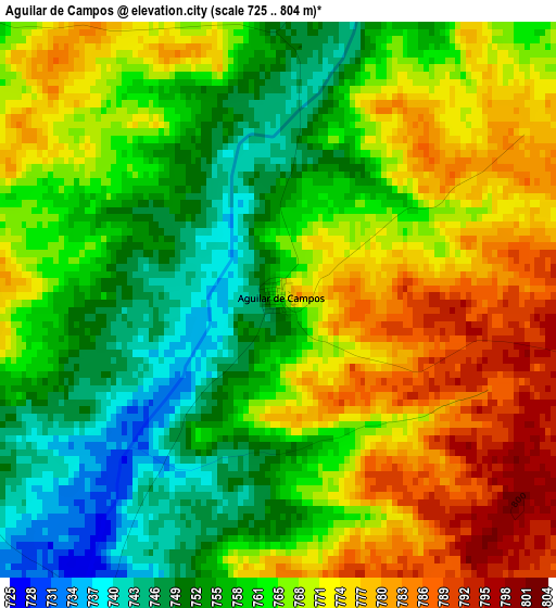 Aguilar de Campos elevation map