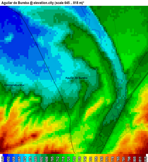 Aguilar de Bureba elevation map