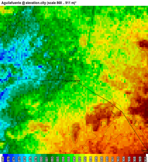 Aguilafuente elevation map