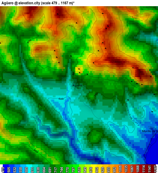 Agüero elevation map