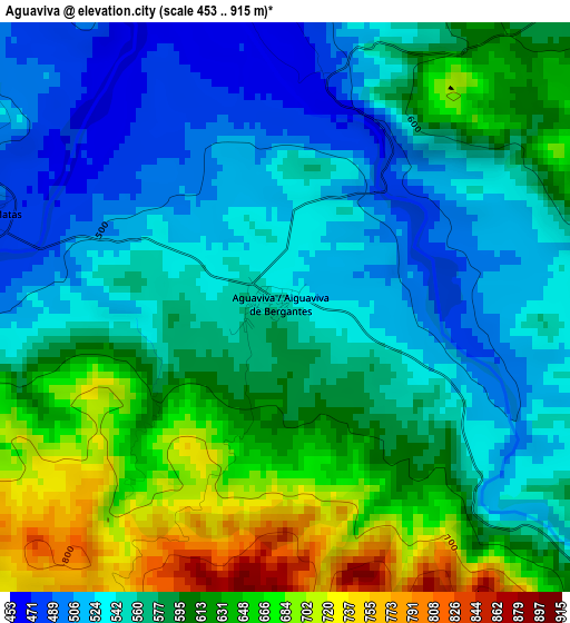 Aguaviva elevation map