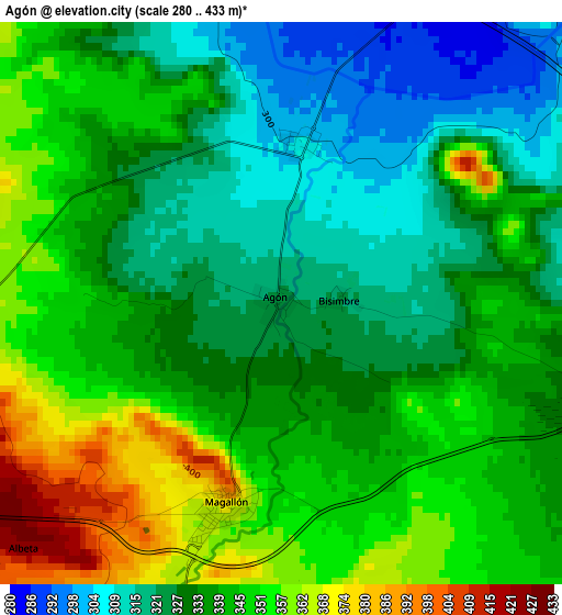 Agón elevation map