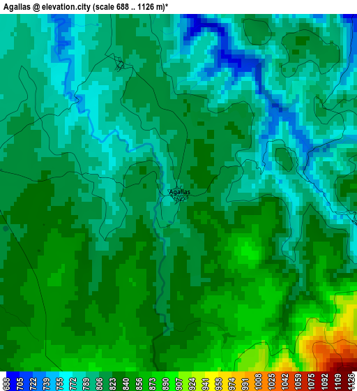 Agallas elevation map