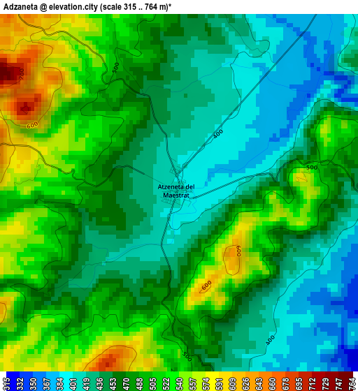 Adzaneta elevation map