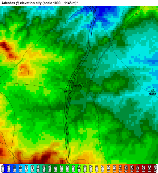 Adradas elevation map