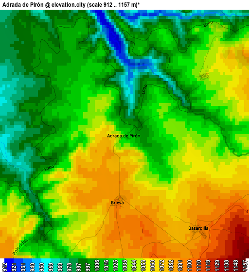 Adrada de Pirón elevation map