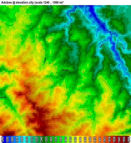 Adobes elevation map