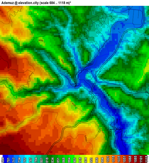 Ademuz elevation map