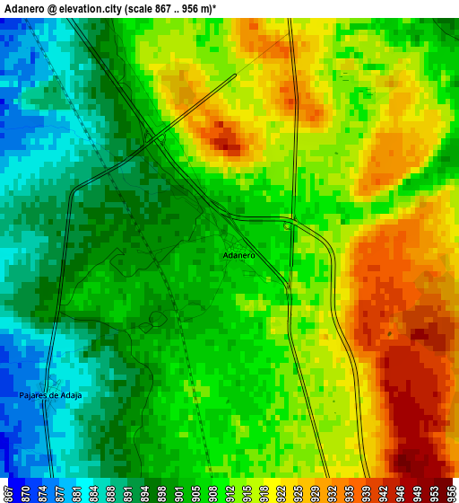 Adanero elevation map