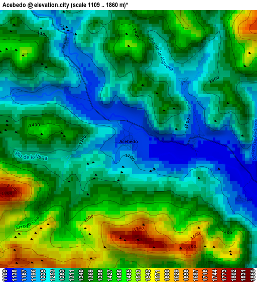 Acebedo elevation map