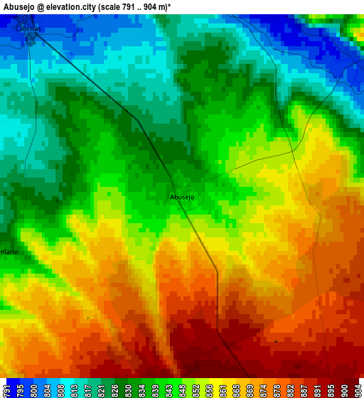 Abusejo elevation map