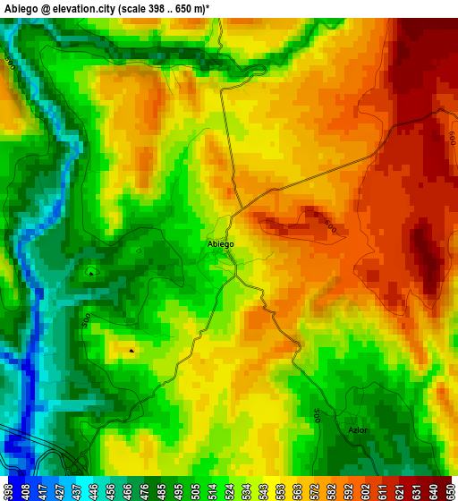 Abiego elevation map