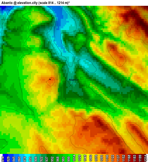 Abanto elevation map