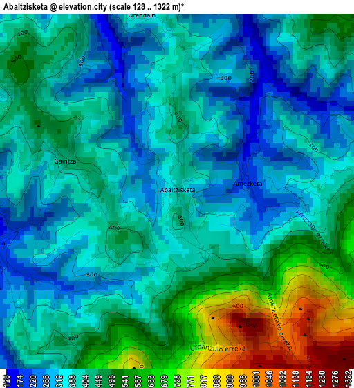 Abaltzisketa elevation map