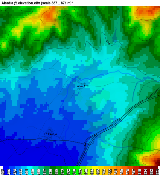 Abadía elevation map