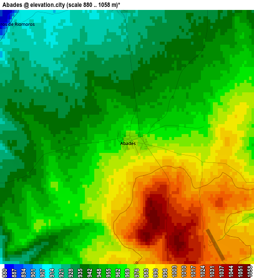 Abades elevation map