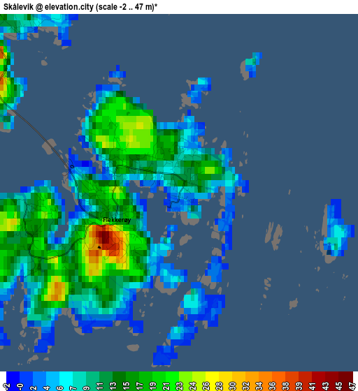 Skålevik elevation map