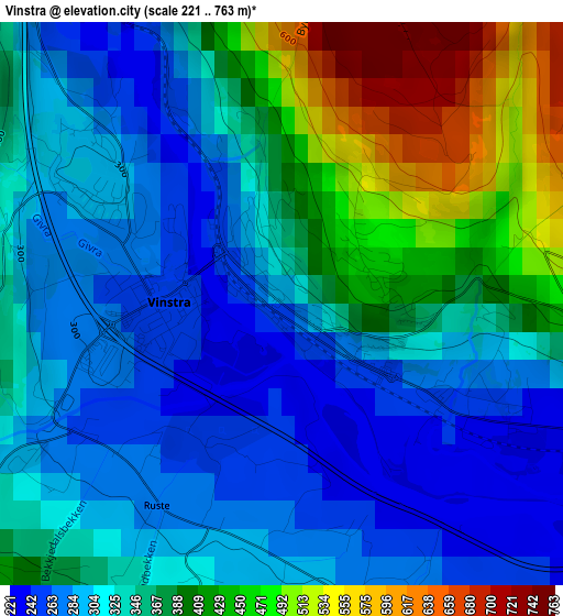 Vinstra elevation map