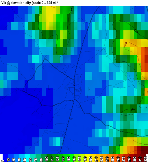 Vik elevation map