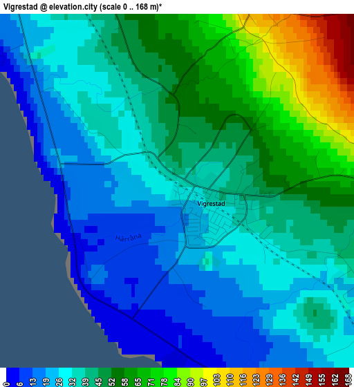 Vigrestad elevation map
