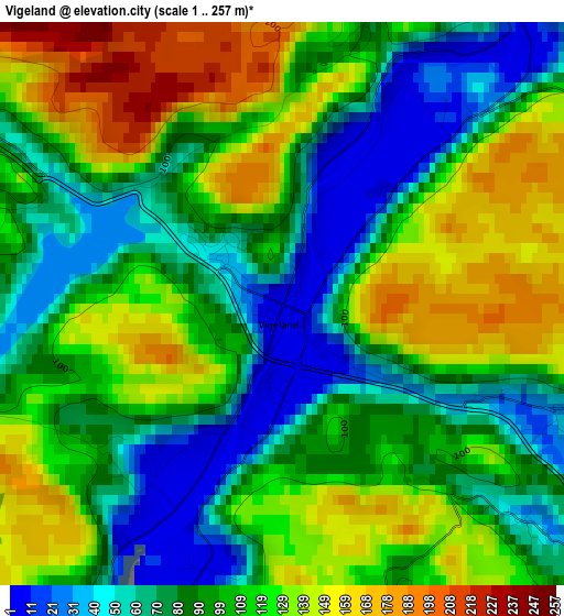 Vigeland elevation map