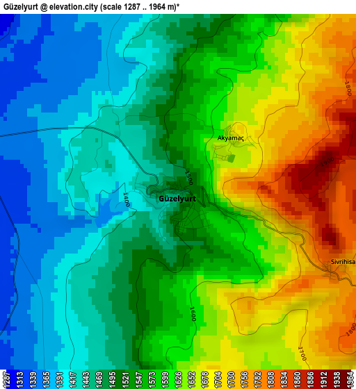 Güzelyurt elevation map