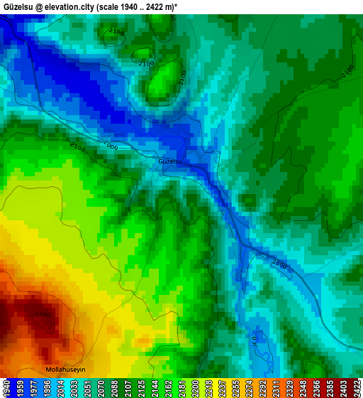 Güzelsu elevation map