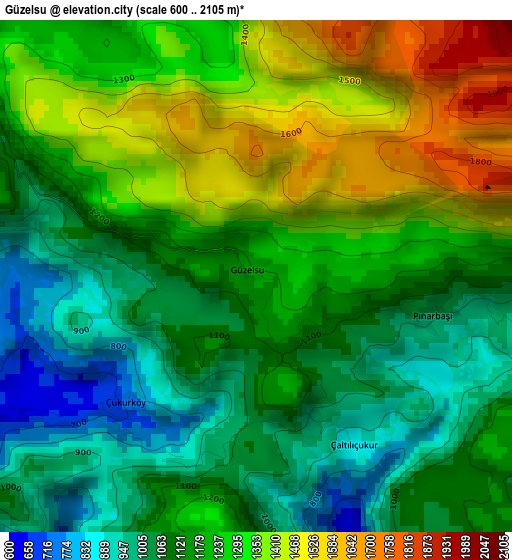 Güzelsu elevation map