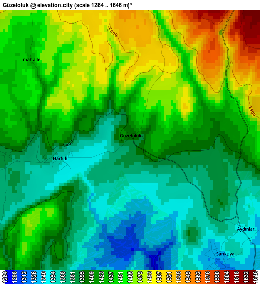 Güzeloluk elevation map