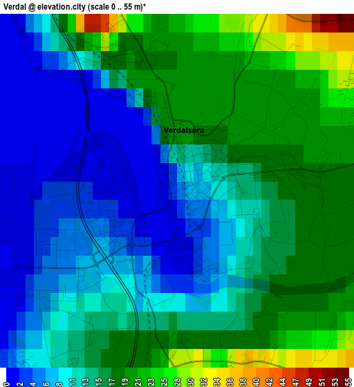 Verdal elevation map