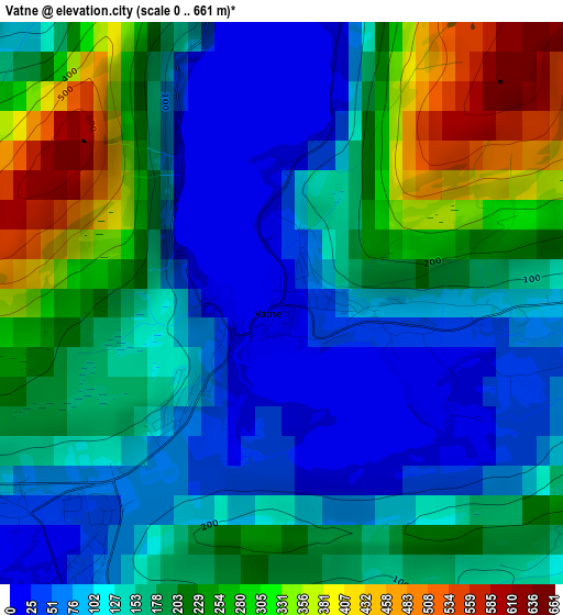 Vatne elevation map