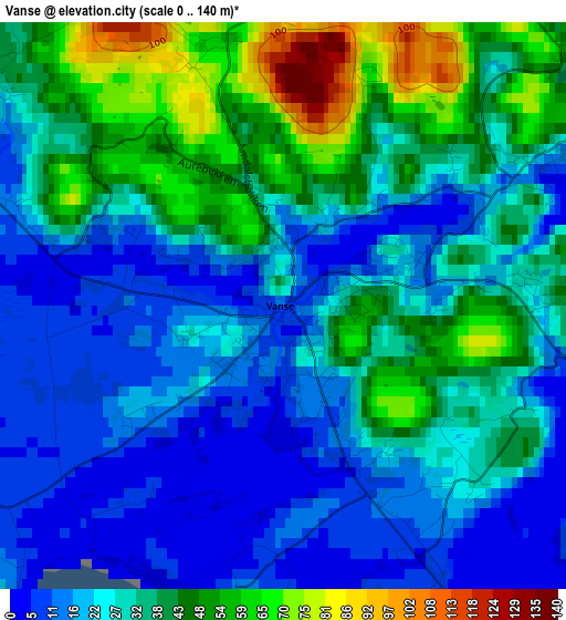 Vanse elevation map