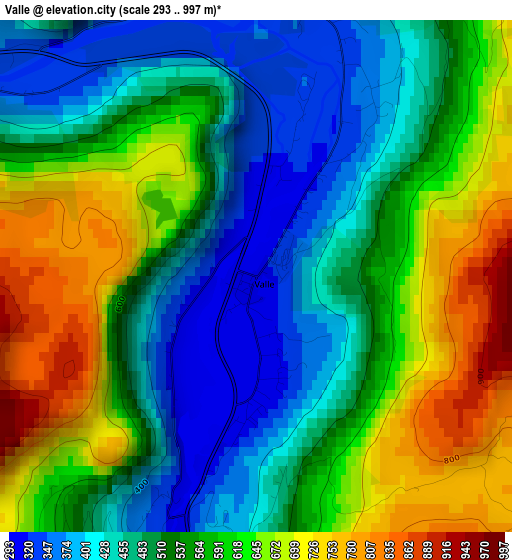 Valle elevation map