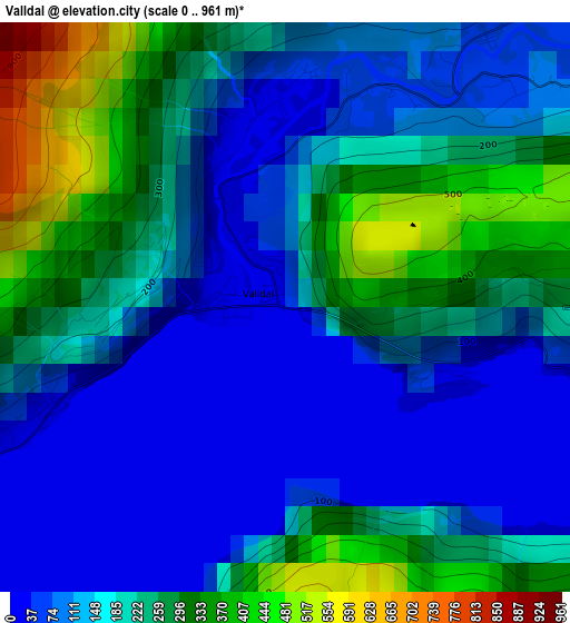 Valldal elevation map