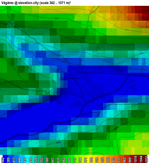 Vågåmo elevation map