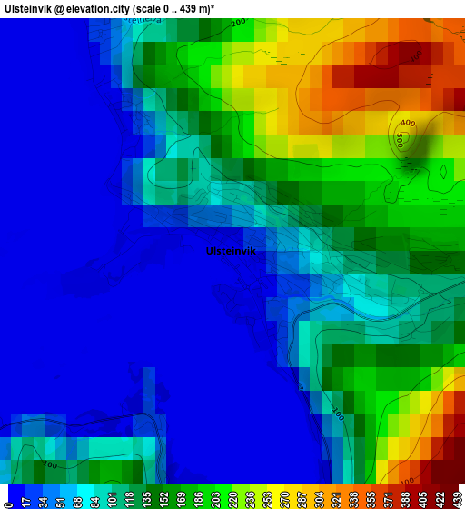 Ulsteinvik elevation map