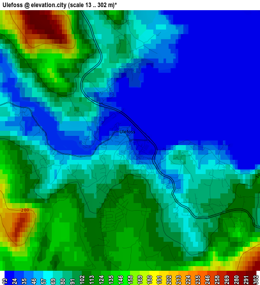 Ulefoss elevation map