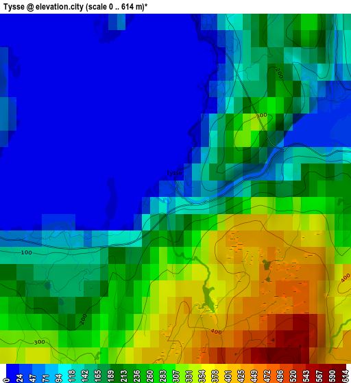 Tysse elevation map