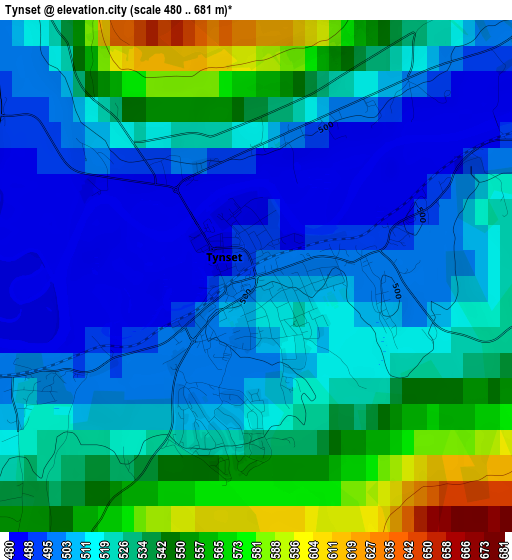 Tynset elevation map