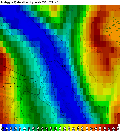 Innbygda elevation map