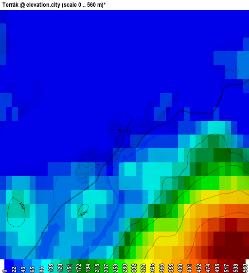 Terråk elevation map