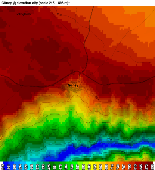 Güney elevation map